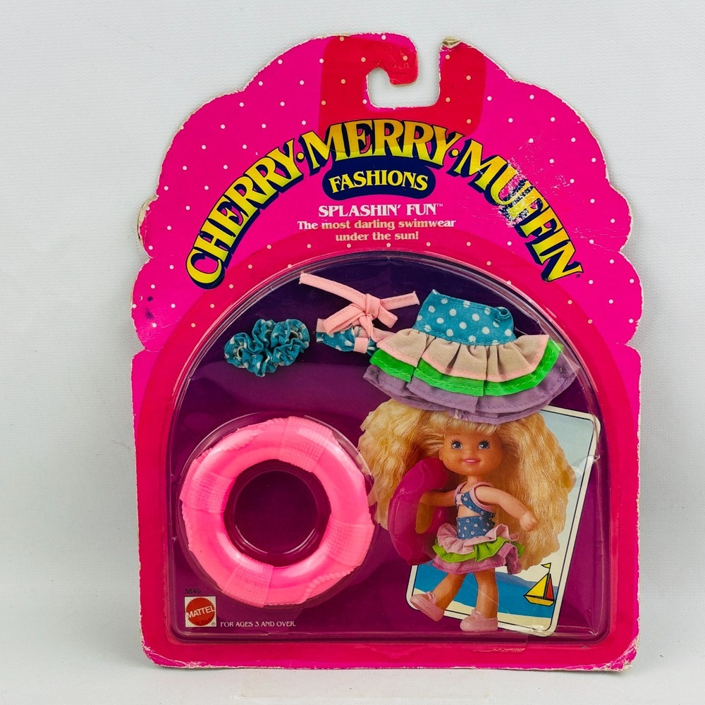 Cherry Merry Muffin Fashions Splashin' Fun‎ Mattel 1990 Doll Outfit Swimsuit NOS